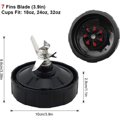 Lot de 7 lames de rechange pour extracteur Ninja Pro, compatibles avec le Nutri Ninja Auto iQ, avec joint en silicone. (1/5)