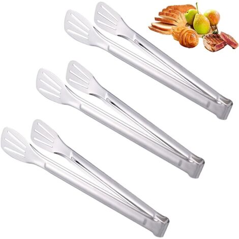 Pinces de cuisine en acier inoxydable - Ensemble de 3 pièces - Pinces de cuisson - Pinces à viande - Pinces de cuisine multifonctions - Idéales pour les barbecues, les salades, les buffets, les steaks (1/2)