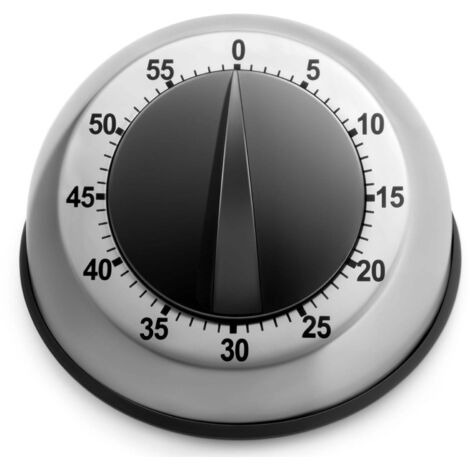 Minuteur de cuisine, minuteur de chef - sans piles - réveil puissant, minuteur de bureau mécanique manuel - compte à rebours, rappel de compte à rebours - boîtier en acier inoxydable. (1/3)