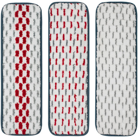 Convient aux accessoires de rechange pour balai à franges en microfibre Swiffer PowerMop, utilisables à sec ou à l'humidité, en rouge/gris + rouge + entièrement gris. (1/5)