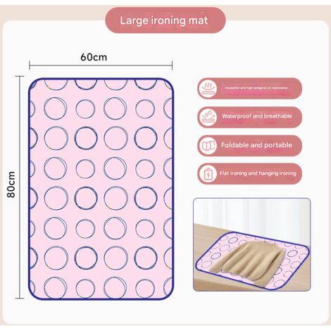 Tapis de repassage vapeur portatif, tapis de repassage suspendu à la porte, tapis de repassage vapeur résistant à la chaleur pour la maison/les voyages, tapis de repassage pliable pour porte avec croc