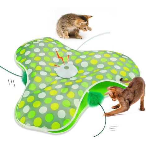 Jouet électrique interactif pour chat, jouet intelligent avec plumes détachables, jeu automatique de capture de souris, rechargeable par USB. (1/5)