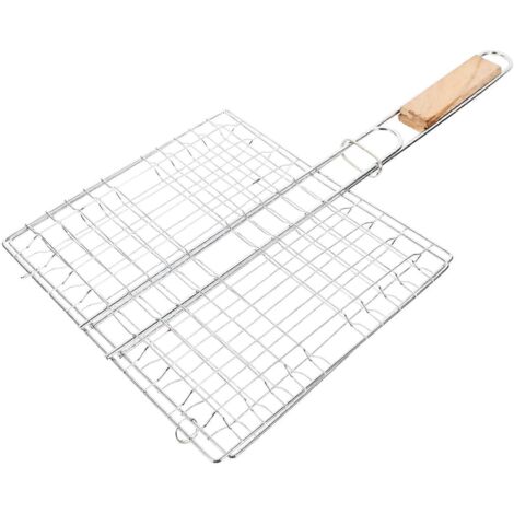 Filet à poisson pour barbecue, accessoires de barbecue monoblocs pour l'extérieur, outils de barbecue plats et carrés, équipement de barbecue de camping, support pour barbecue. (1/5)