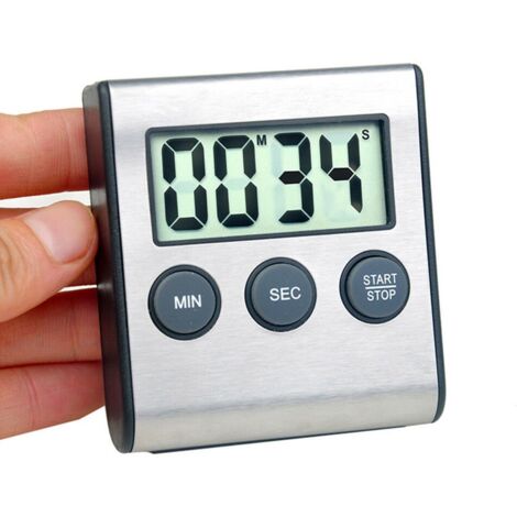 Mini minuteur de cuisine numérique, réveil, minuteur de cuisson numérique, minuteur magnétique portable à compte à rebours, idéal pour les barbecues, les spas, la cuisine et bien plus encore. (1/5)