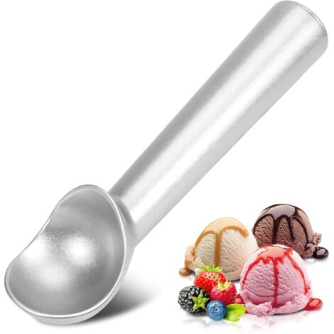 Cuillère à glace, 7 pouces antiadhésive, cuillère à glace antigel, cuillère monobloc en aluminium, conception robuste et durable, facile à nettoyer, convient pour la gelée, la sauce aux biscuits, les