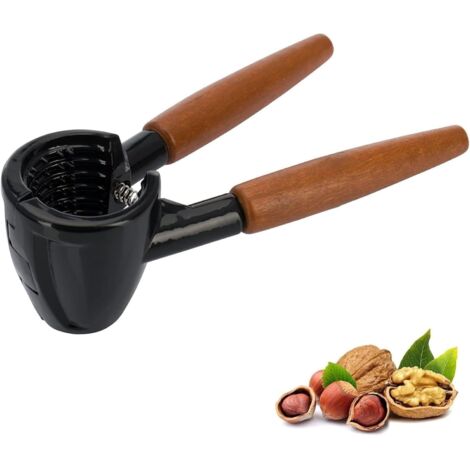 Casse-noisette et pinces à champagne, aluminium moulé sous pression/bois, longueur : 16,8 cm, marron/noir. (1/5)
