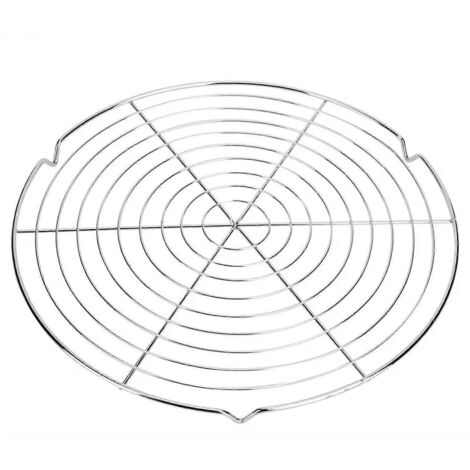 Grille ronde en treillis métallique de 32 cm, idéale pour la cuisson à la vapeur, le refroidissement et les grillades au charbon de bois accessoire de barbecue outil de grillade en extérieur. (1/5)
