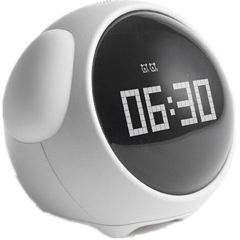 Réveil LED pixel pour enfants avec expressions, veilleuse intelligente, réveil numérique de chevet pour écoliers, blanc (1/5)