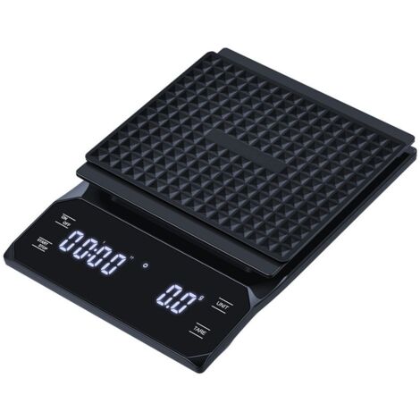 Balance de précision manuelle pour filtres à café avec minuteur – Balance électronique compacte, idéale pour le café et la cuisine – Parfaite pour un usage domestique et professionnel – Noire (1/5)