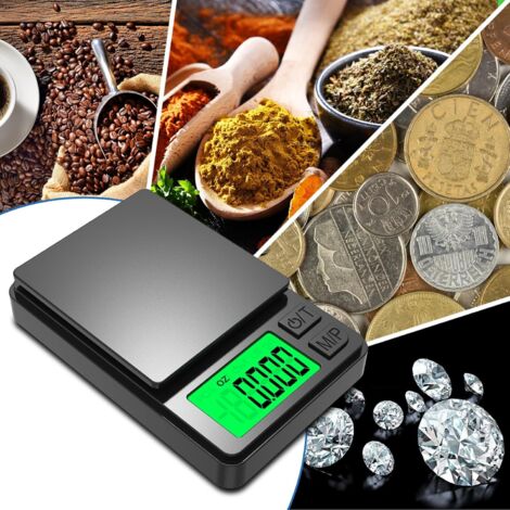 Balance de poche, balance de précision au gramme près (1000 g x 0,01 g), petite balance numérique pour grammes, onces et grains, balance de cuisine, balance de bijoutier. (1/5)