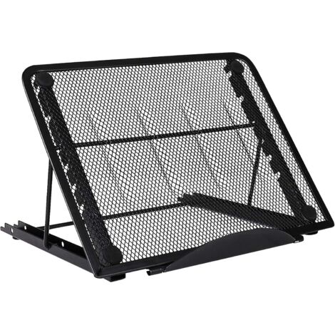 Support pour ordinateur portable multi-angle ventilé standard, support de tablette pliable en acier inoxydable, Geschikt Geschikt Geschikt Geschikt pour MacBook Air Pro, Lenovo Dell, noir (1/5)