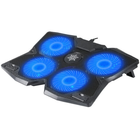 Support de refroidissement pour ordinateur portable avec 4 ventilateurs, support de refroidissement silencieux pour ordinateur portable, support d'alimentation USB. (1/4)