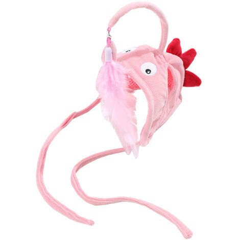 Jouet pour chat, jouet de pêche interactif et amusant pour chaton, avec fonction d'exercice ludique, agitateur pour chat à porter sur la tête - rose (1/3)