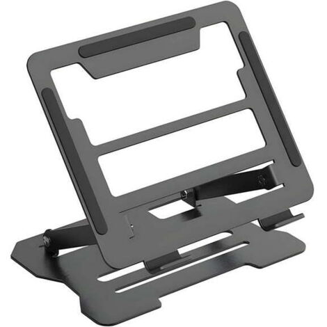 Support pour ordinateur portable réglable - Support ergonomique portable en alliage d'aluminium, hauteur et angle réglables (noir) (1/5)