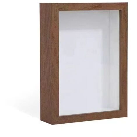 Cadre photo minimaliste 3D creux de 20 cm (8 pouces) à poser soi-même - couleur bois noyer (1/3)