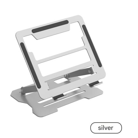 Support pour ordinateur portable réglable - Support ergonomique portable en alliage d'aluminium, hauteur et angle réglables (argent) (1/5)