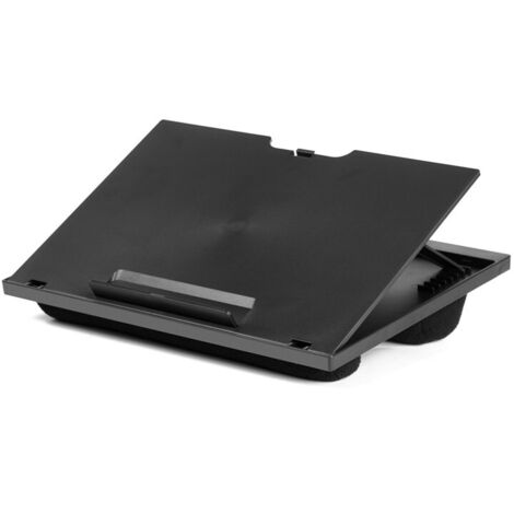 Support pour ordinateur portable standard réglable au niveau des genoux - Support pour ordinateur portable standard avec coussin - Coussin - Noir (1/2)