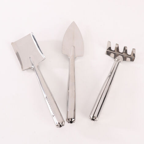Pelle de jardinage d'intérieur en acier inoxydable, outils de jardinage et de plantation, ensemble de jardinage trois pièces (1/4)
