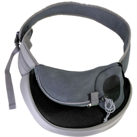 Sac bandoulière portable noir pour animaux de compagnie, chats et chiens sac de transport pour chiens sac à bandoulière sac à dos de poitrine en maille respirante pour l'extérieur convient pour un (1/3)
