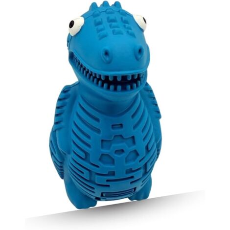 Jouet universel en caoutchouc en forme de dinosaure pour chien - Jouet à mâcher durable, jouet de soin dentaire et friandise pour chiens de petite, moyenne et grande taille. (1/5)