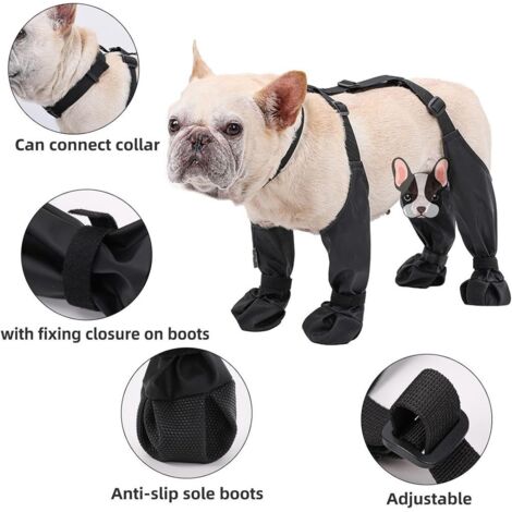 Bottes-harnais pour chien, bottes de neige d'extérieur, chaussures de marche imperméables, coussinets antidérapants et antitaches, pour chiens de petite et moyenne taille - taille M