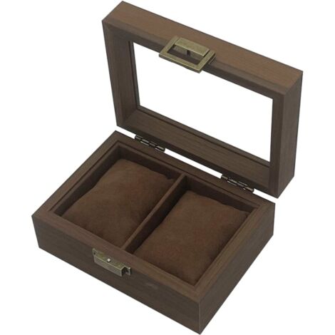 Boîte de rangement et d'exposition de montres en bois à 2 positions (1/3)