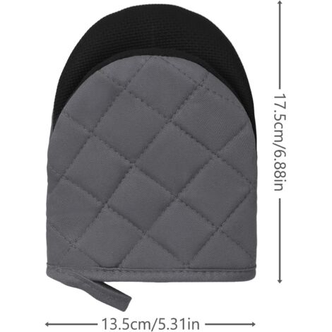 paire de maniques courtes, mini maniques de cuisine en silicone résistant à la chaleur, 500 degrés Celsius, surface antidérapante et boucle de suspension, adaptées à la cuisson au four, au gril, au mi (1/3)