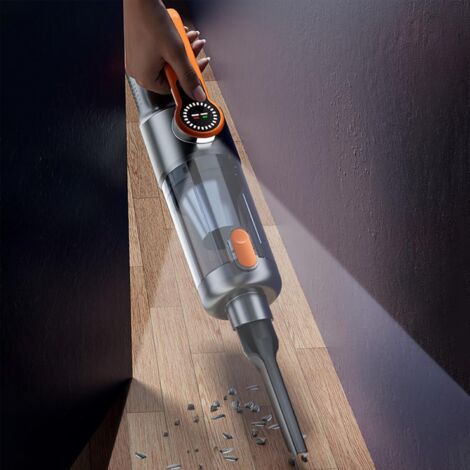 Aspirateur de voiture, sans fil et portatif, 17000PA, aspirateur et pompe à air 2 en 1, chargement de type C, convient au nettoyage de la voiture et à l'élimination des poils d'animaux (orange). (1/5)