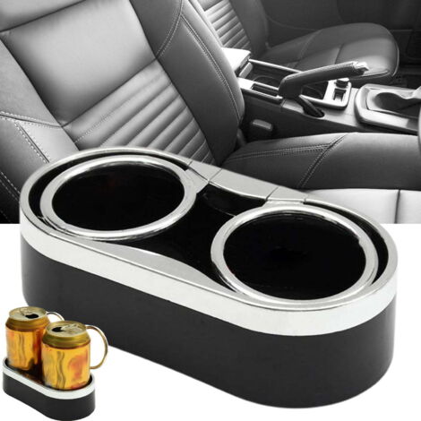 Porte-gobelet de voiture, boîte de rangement universelle adhésive pour porte-gobelet pour voiture et camion, boîte de rangement adhésive noire pour porte-gobelet/porte-boisson. (1/5)