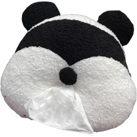 Porte-mouchoirs de voiture, boîte à mouchoirs en peluche, porte-serviettes panda, rangement pour serviettes de voiture, doté d'un design mignon et pratique, convient pour le siège arrière, l'appui-têt (1/5)
