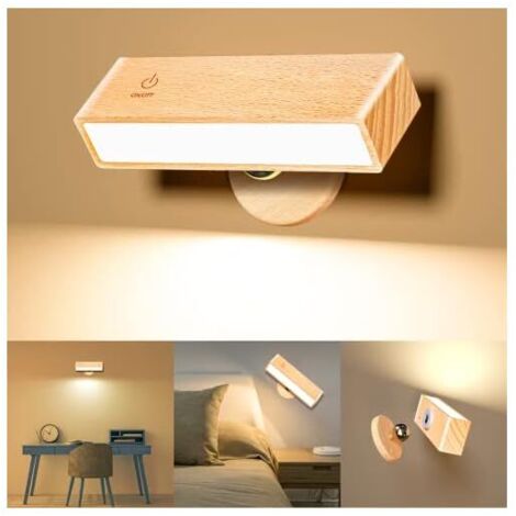 Lampe de lecture murale pour chambre, commande tactile, luminosité réglable, veilleuse (1/5)