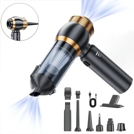 Aspirateur de voiture, double usage, sans fil, portatif, aspirateur rechargeable haute puissance avec fonctions d'aspiration et de soufflage. (1/5)