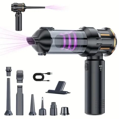 Aspirateur de voiture avec affichage de la batterie sans fil, puissance d'aspiration élevée et portable, mini souffleur de poussière portatif pour la maison (1/5)