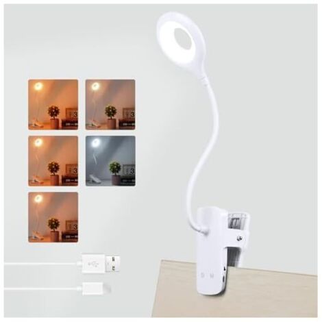 Lampe de chevet rechargeable, lampe de bureau tactile à piles, lampe de chevet portable, blanche (1/5)