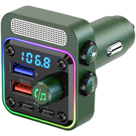 Émetteur FM Bluetooth pour voiture, adaptateur de chargeur rapide USB, lecteur MP3, kit mains libres (1/5)