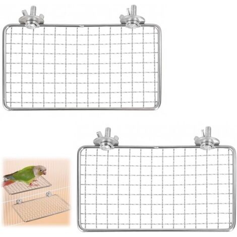 Perchoir réglable en acier inoxydable en 2 pièces - Perchoir pour perroquet de style cage avec dispositif de verrouillage, perchoir d'exercice plat et facile à nettoyer (1/5)