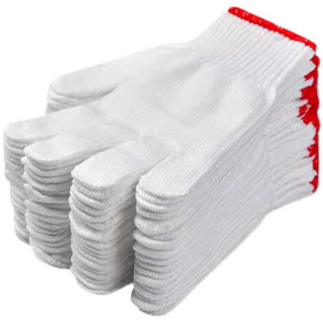 12 paires de gants de travail en coton, gants de chantier antidérapants (1/3)