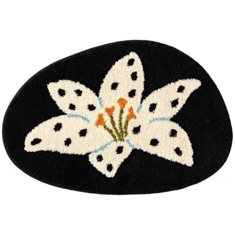 Tapis de bain/tapis d'entrée/tapis absorbant à motif floral mignon, lavable en machine, pour chambre ou salle de bain, 50 x 80 cm (1/4)