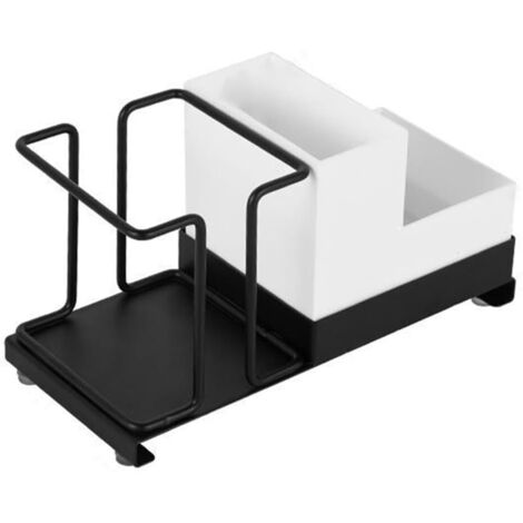 Organiseur de bureau pour la maison, en acier au carbone, boîte de rangement pour sachets de café, de thé, tasses à lait et autres objets, 200 90 105 mm (noir) (1/5)