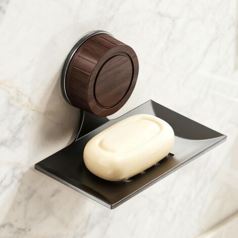 Deux porte-savons de salle de bain, porte-savons muraux pivotants à ventouse détachables, sans perçage, adaptés aux salles de bain, aux parois de douche et aux cuisines. (1/4)