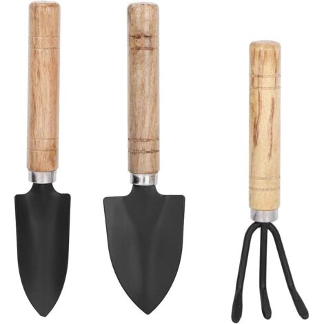 Mini ensemble d'outils de jardinage, ensemble de 3 outils de jardinage, adapté aux pots de fleurs de jardin (taille : longueur 15,5-17,5 cm, largeur 3,5-5 cm) (1/5)