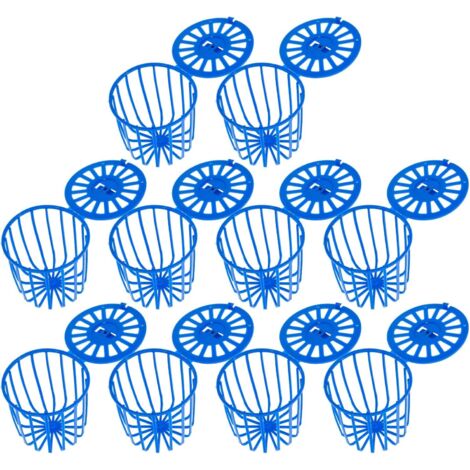 Ensemble de 10 mangeoires pour oiseaux en cage, conception creuse résistante à la corrosion - Bleu (1/5)