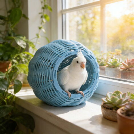 Nichoir en osier pour perroquet, nid d'oiseau, balançoire suspendue pour perroquet, nichoir de reproduction pour perroquet, accessoires pour cage à oiseaux, structure anti-rongement pour nid d'oiseau (1/3)