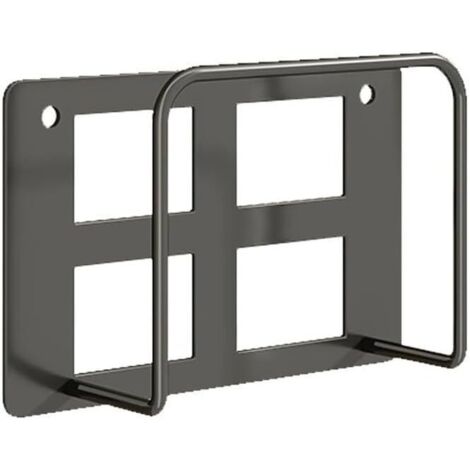 Support mural pour routeurs WiFi, téléviseurs, décodeurs et modems, doté d'une conception favorisant la circulation de l'air et d'une plaque arrière durable (noire en forme de S). (1/4)