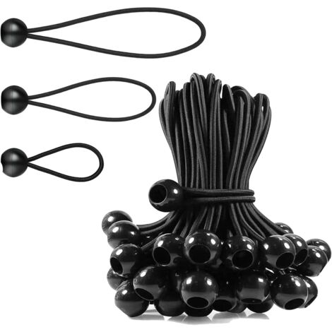 Corde élastique avec enrouleur, 10/15/20 cm, 30 cordes par paquet, convient pour les tentes, les auvents, les bannières, les drapeaux, le camping, etc. (1/5)