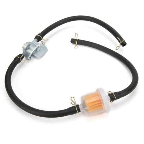 Tuyau de Filtre de Robinet de Réservoir de Carburant en Ligne de 6 Mm avec Interrupteur Petcock Vanne D\'arrêt Universelle pour VTT pour Kits de Réglage de Tondeuse à Gazon.-Crezuo (1/4)
