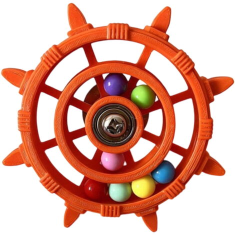 Jouet à mâcher interactif en forme de roue de navire à billes rotatives de 9,7 cm (3,8 pouces), adapté aux perroquets de taille moyenne à grande, en métal durable, pour enrichir l'environnement de la (1/4)