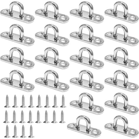 20 anneaux de suspension M5 en acier inoxydable pour suspendre des objets et des auvents (avec vis) (1/4)