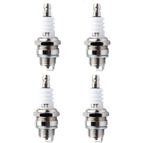 Lot de 4 bougies d'allumage L7T Universelles de Rechange l7t Bougie Tronconneuse Bougie D'allumage Remplacemen pour Tondeuse à Gazon Moteurs à 2 Temps-Crezuo (1/4)