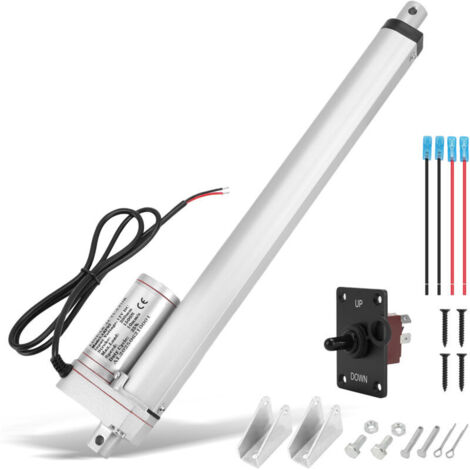 Actionneur linéaire électrique, poussée de 1500 N, moteur haute vitesse robuste 12 V CC, silencieux (moins de 50 dB), avec supports de montage , course de 300 mm.-Crezuo (1/4)
